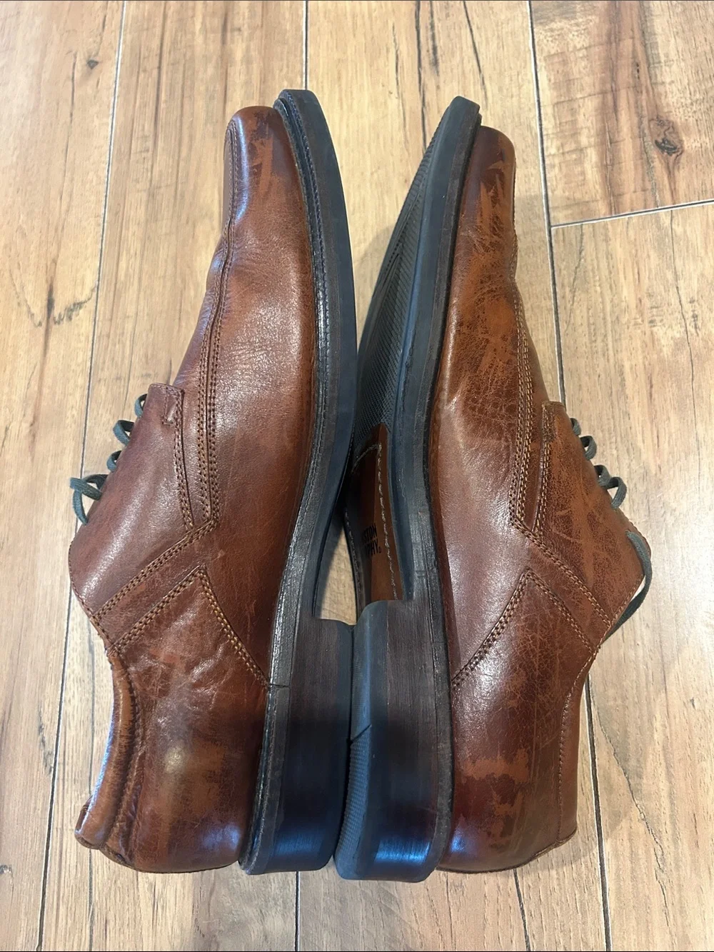 Johnston and Murphy moc toe laced dress shoes sz 12M